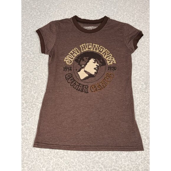 Jimi Hendrix Tops - Jimi Hendrix Experience Women’s M Graphic Tee Rhinestone Brown